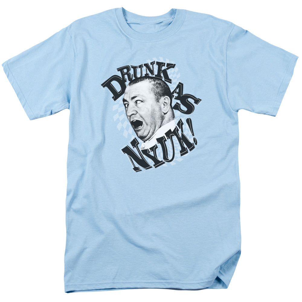 Three Stooges - Drunk - Short Sleeve Adult 18/1 - Light Blue T-shirt
