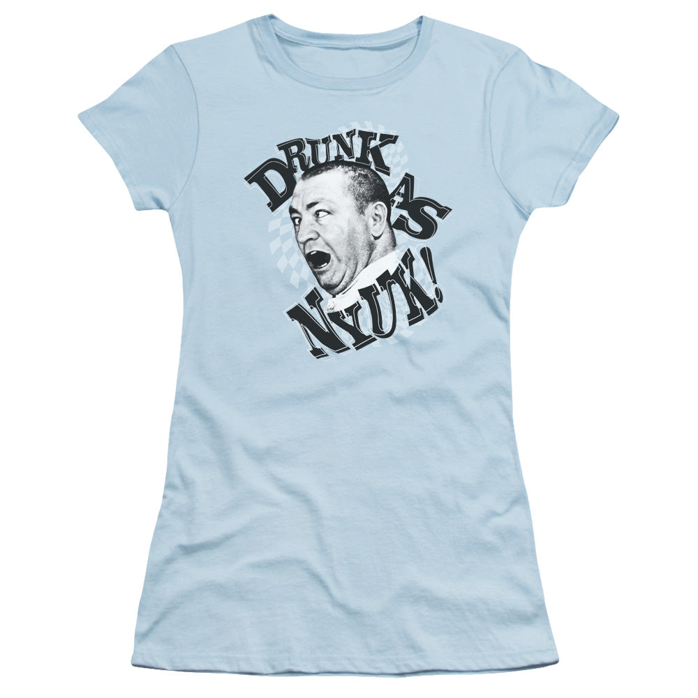 THREE STOOGES DRUNK - S/S JUNIOR SHEER - LIGHT BLUE T-Shirt