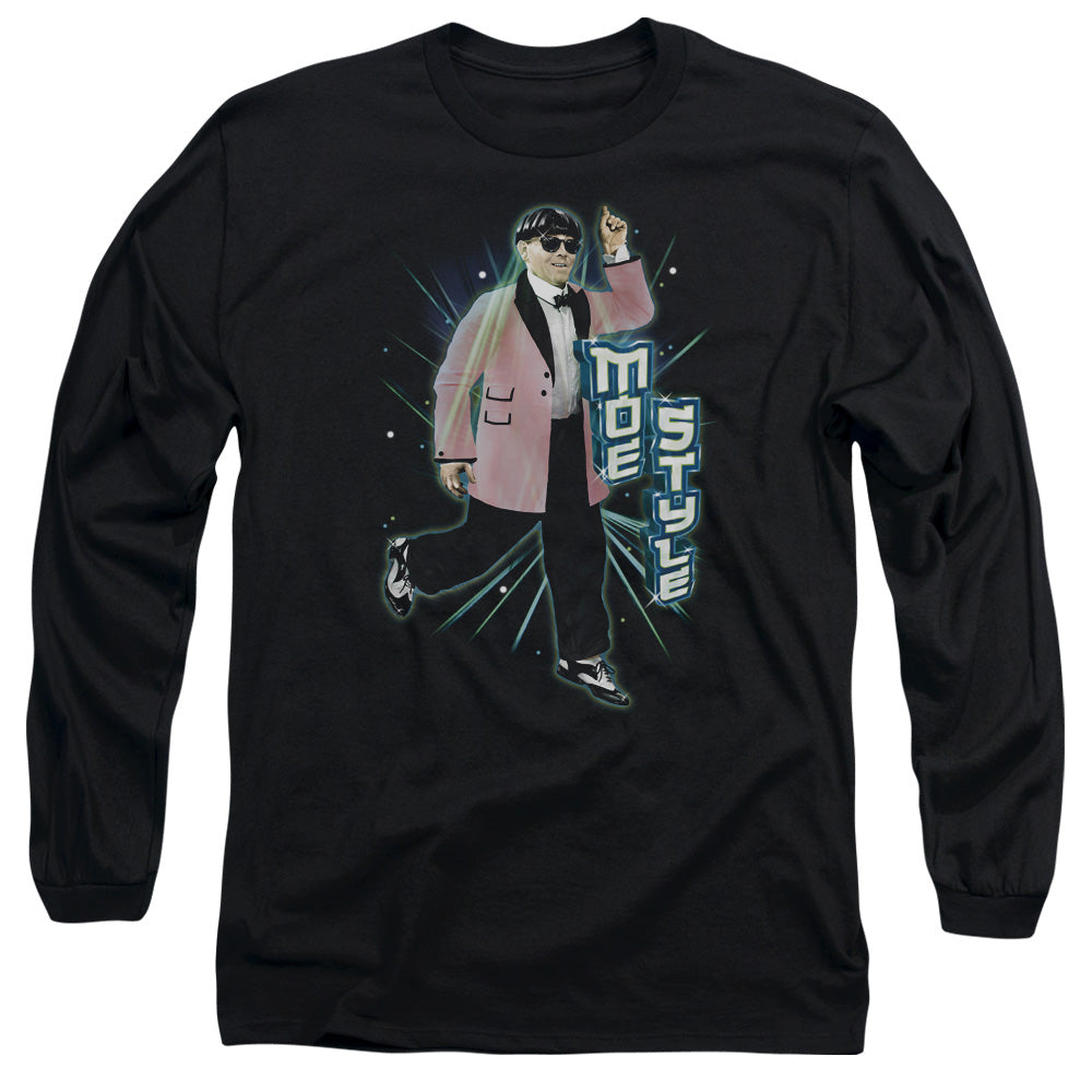 THREE STOOGES MOE STYLE - L/S ADULT 18/1 - BLACK T-Shirt
