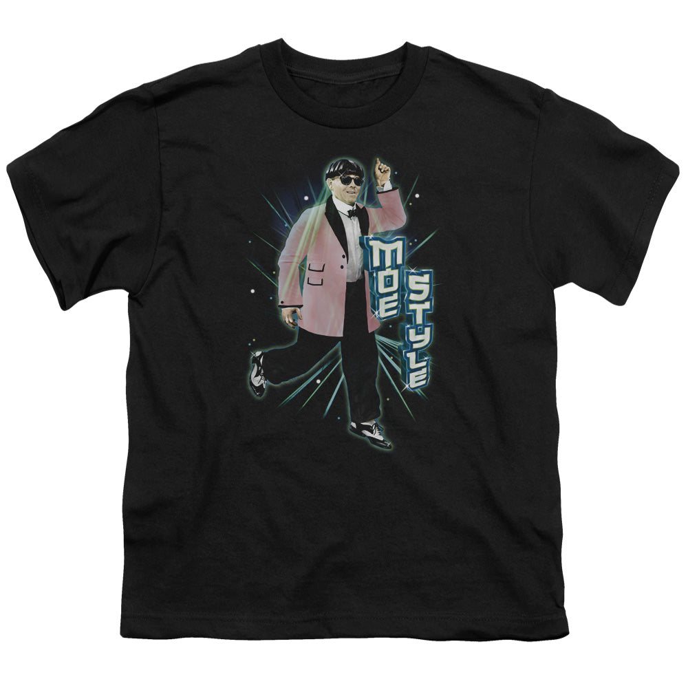 Three Stooges - Moe Style - Short Sleeve Youth 18/1 - Black T-shirt
