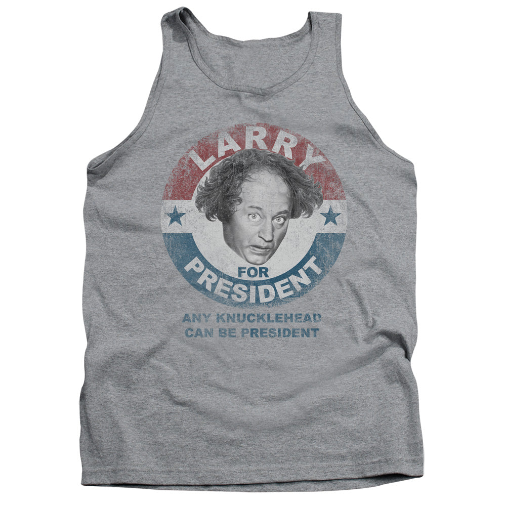 Three Stooges - Larry For President - Adult Tank - Athletic Heather