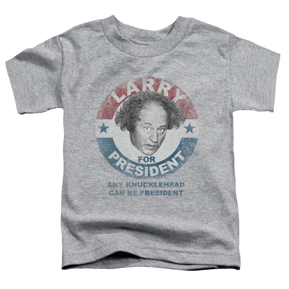 Three Stooges - Larry For President - Short Sleeve Toddler Tee - Athletic Heather T-shirt