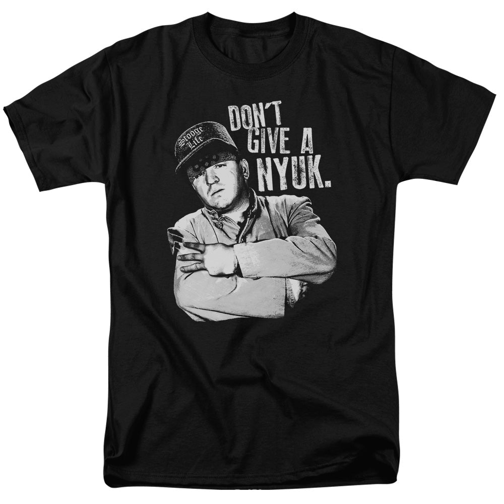 Three Stooges - Give A Nyuk - Short Sleeve Adult 18/1 - Black T-shirt