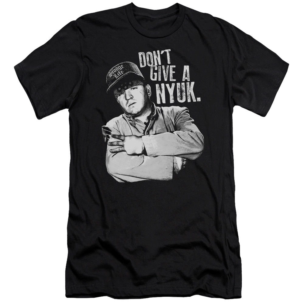Three Stooges - Give A Nyuk - Short Sleeve Adult 30/1 - Black T-shirt