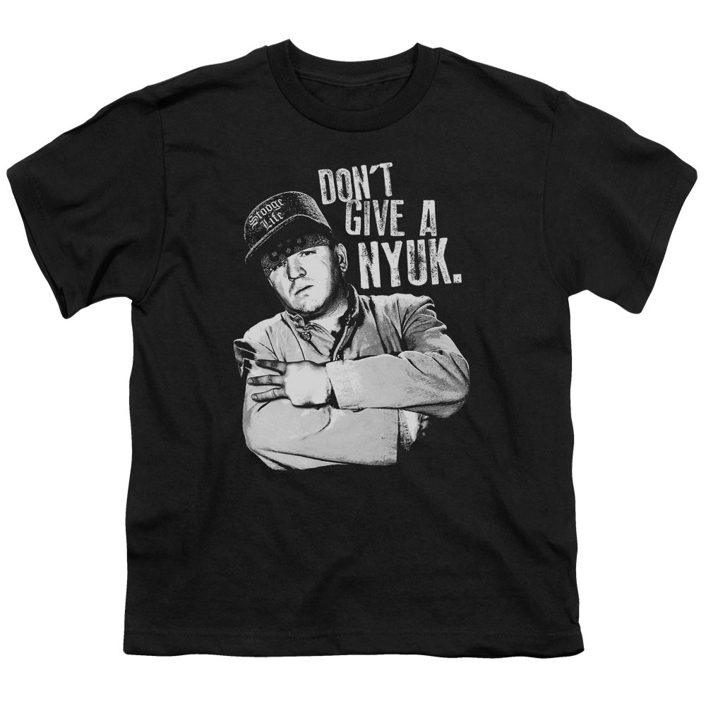 Three Stooges - Give A Nyuk - Short Sleeve Youth 18/1 - Black T-shirt