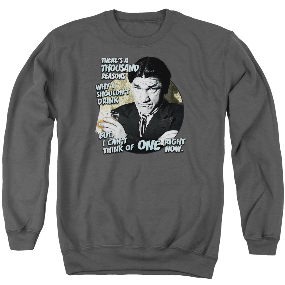 Three Stooges - Drink - Adult Crewneck Sweatshirt - Charcoal