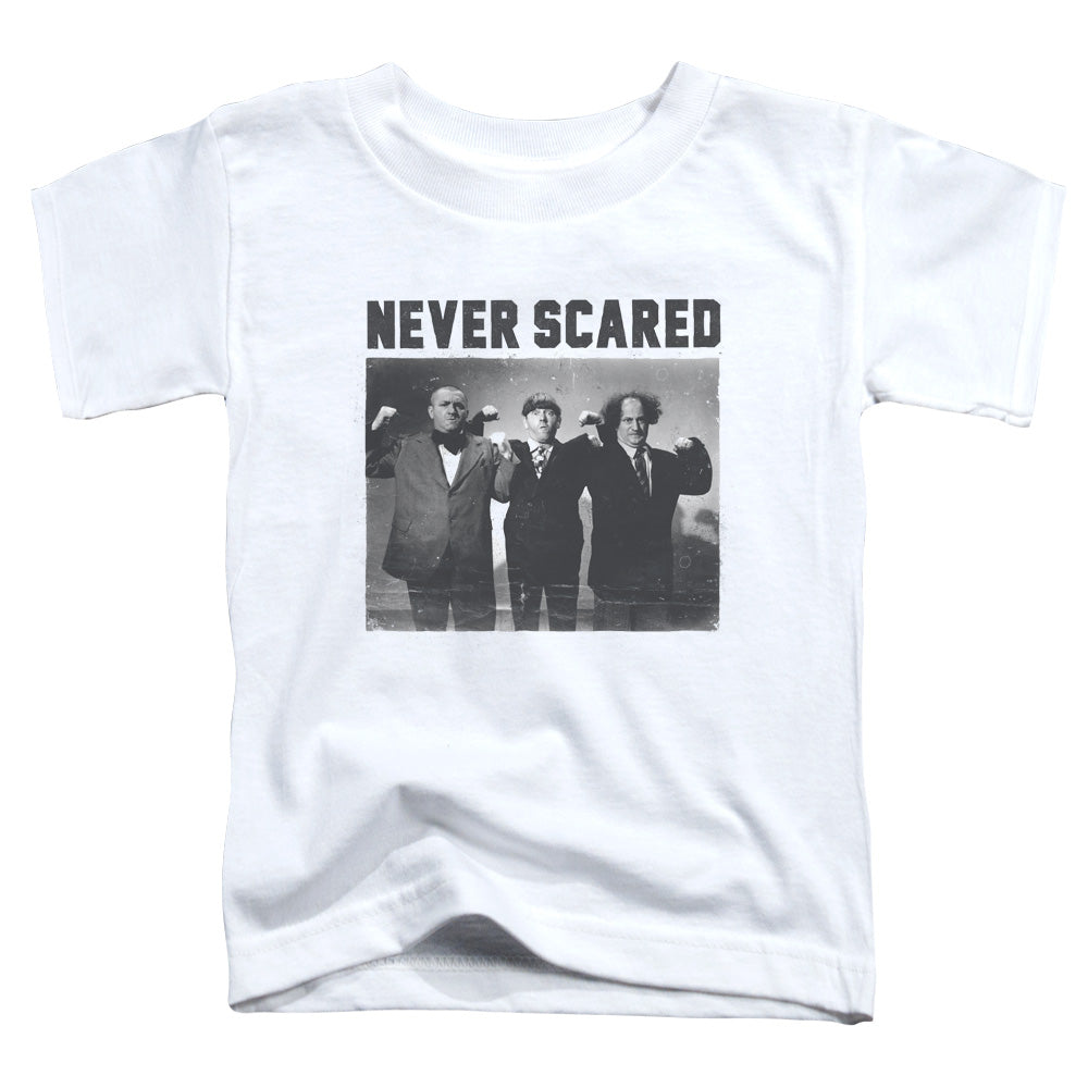 Three Stooges - Never Scared - Short Sleeve Toddler Tee - White T-shirt