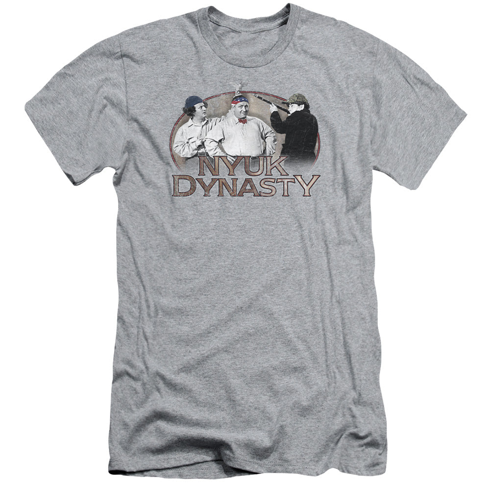 Three Stooges - Nyuk Dynasty - Short Sleeve Adult 30/1 - Athletic Heather T-shirt