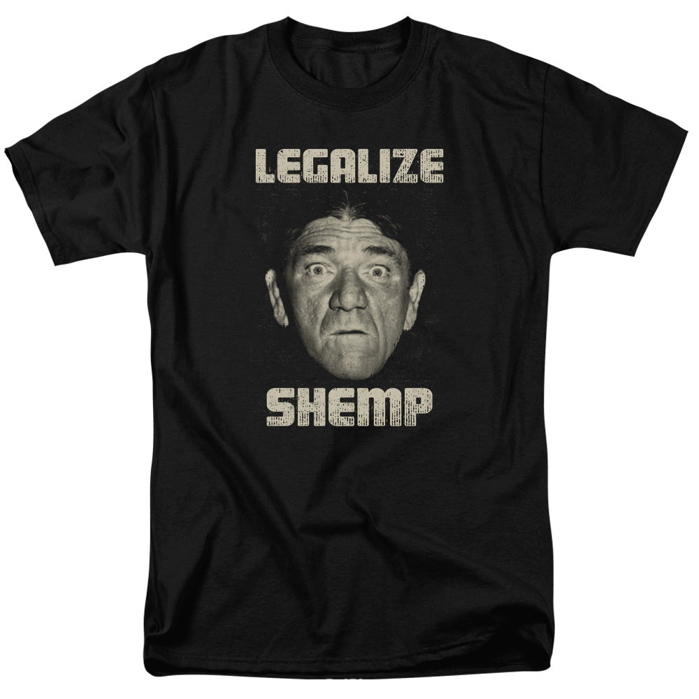 Three Stooges - Legalize Shemp - Short Sleeve Adult 18/1 - Black T-shirt