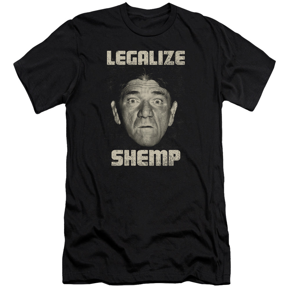 Three Stooges - Legalize Shemp - Short Sleeve Adult 30/1 - Black T-shirt