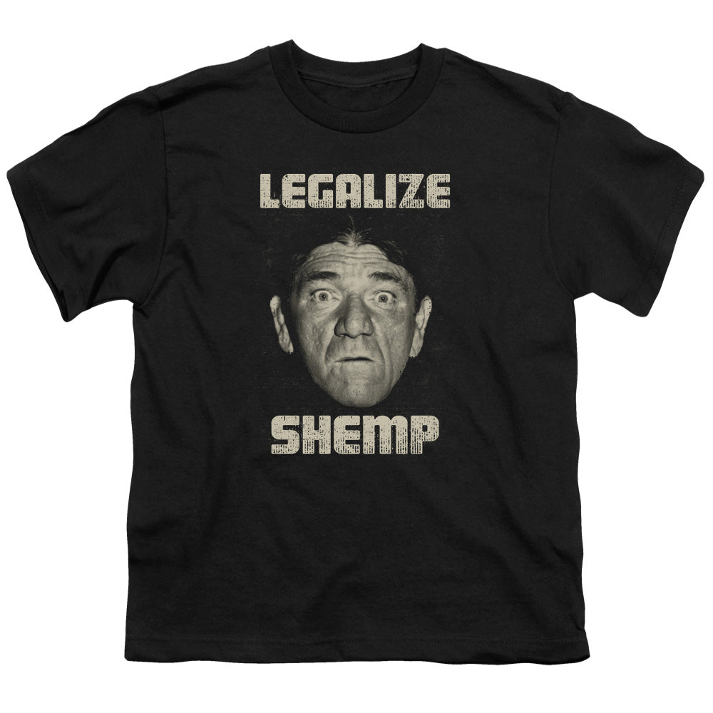 Three Stooges - Legalize Shemp - Short Sleeve Youth 18/1 - Black T-shirt