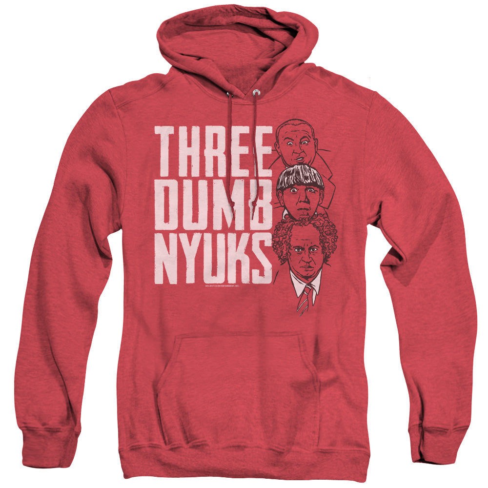 Three Stooges - Three Dumb Nyuks - Adult Heather Hoodie - Red