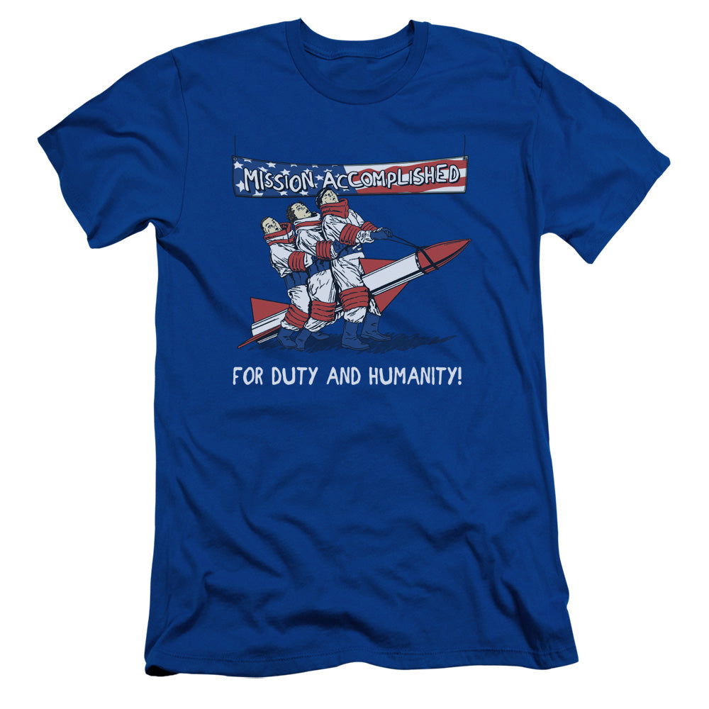 Three Stooges - Mission Accomplished - Short Sleeve Adult 30/1 - Royal Blue T-shirt