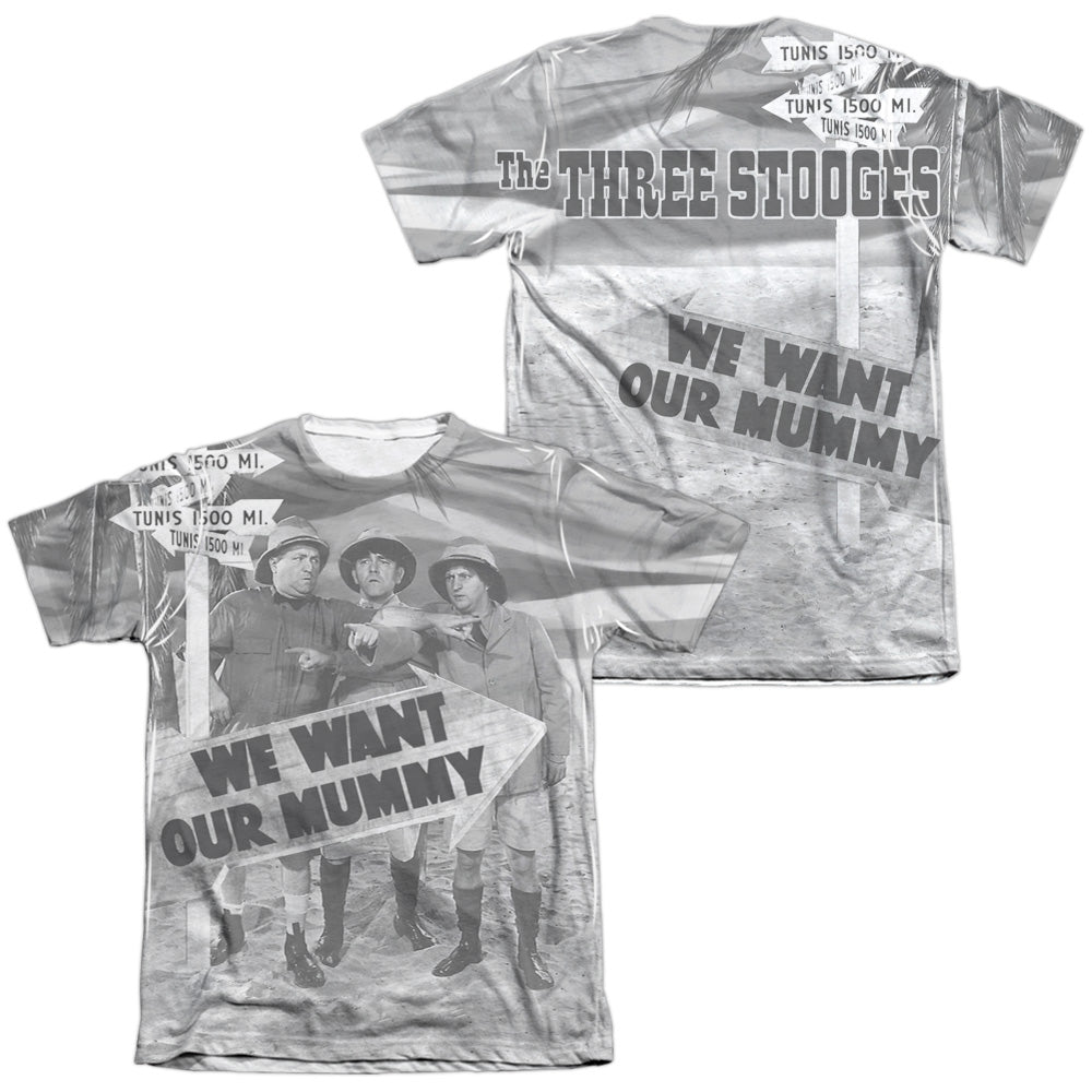 Three Stooges - Tunis 1500 (Front/back Print) - Adult 65/35 Poly/cotton Short Sleeve Tee - White T-shirt
