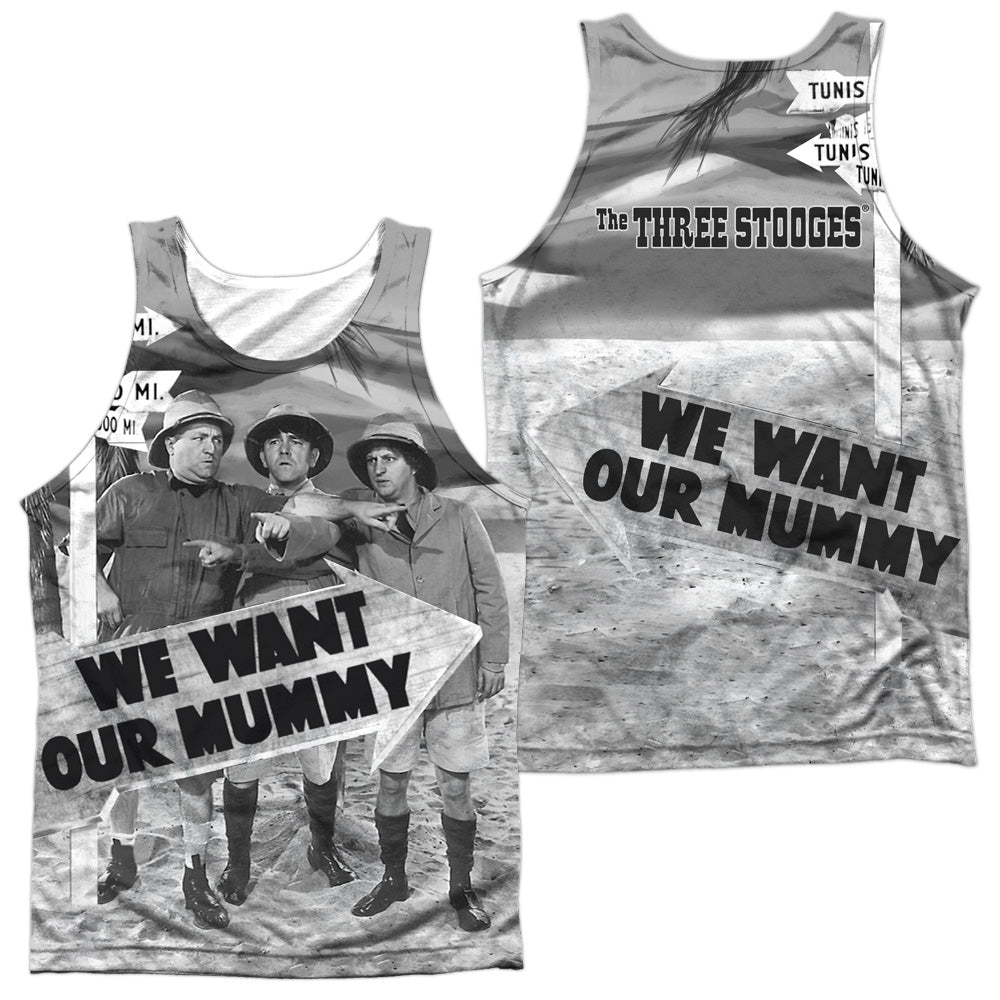Three Stooges - Tunis 1500 - Adult 100% Poly Tank Top - White