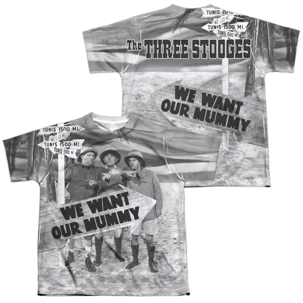 Three Stooges - Tunis 1500 - Short Sleeve Youth Poly Crew - White T-shirt