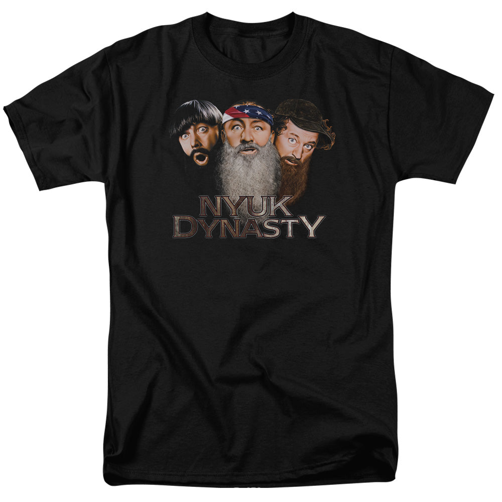 Three Stooges - Nyuk Dynasty 2 - Short Sleeve Adult 18/1 - Black T-shirt