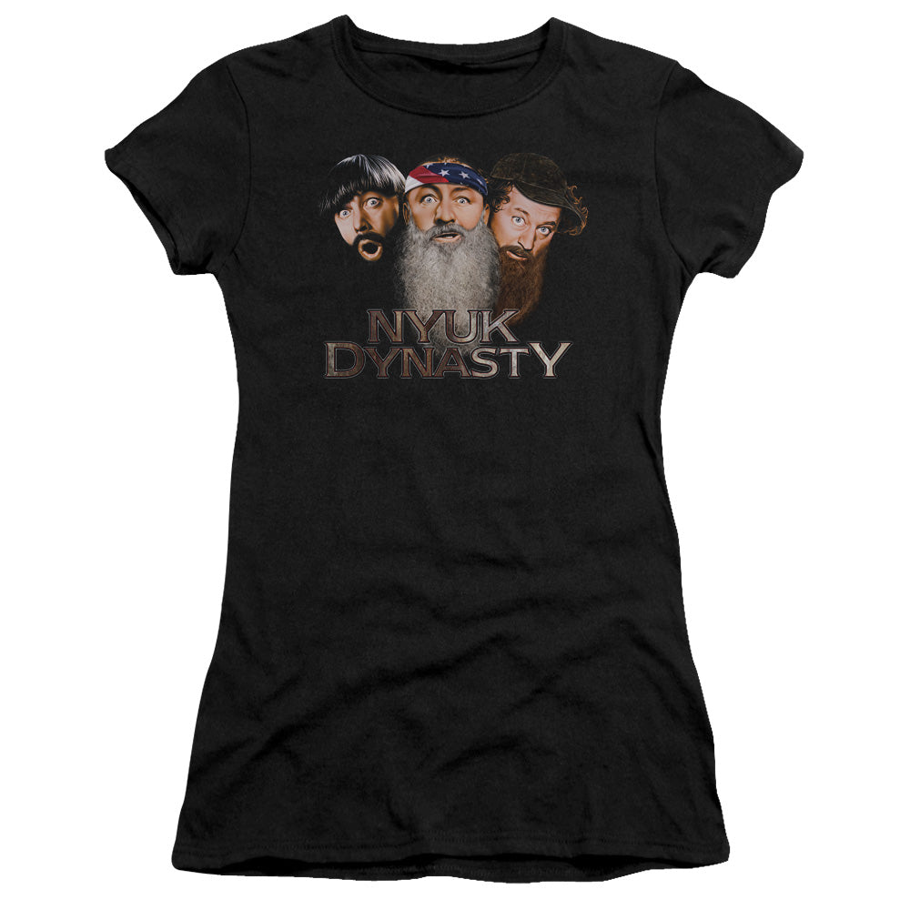 Three Stooges - Nyuk Dynasty 2 - Short Sleeve Junior Sheer - Black T-shirt
