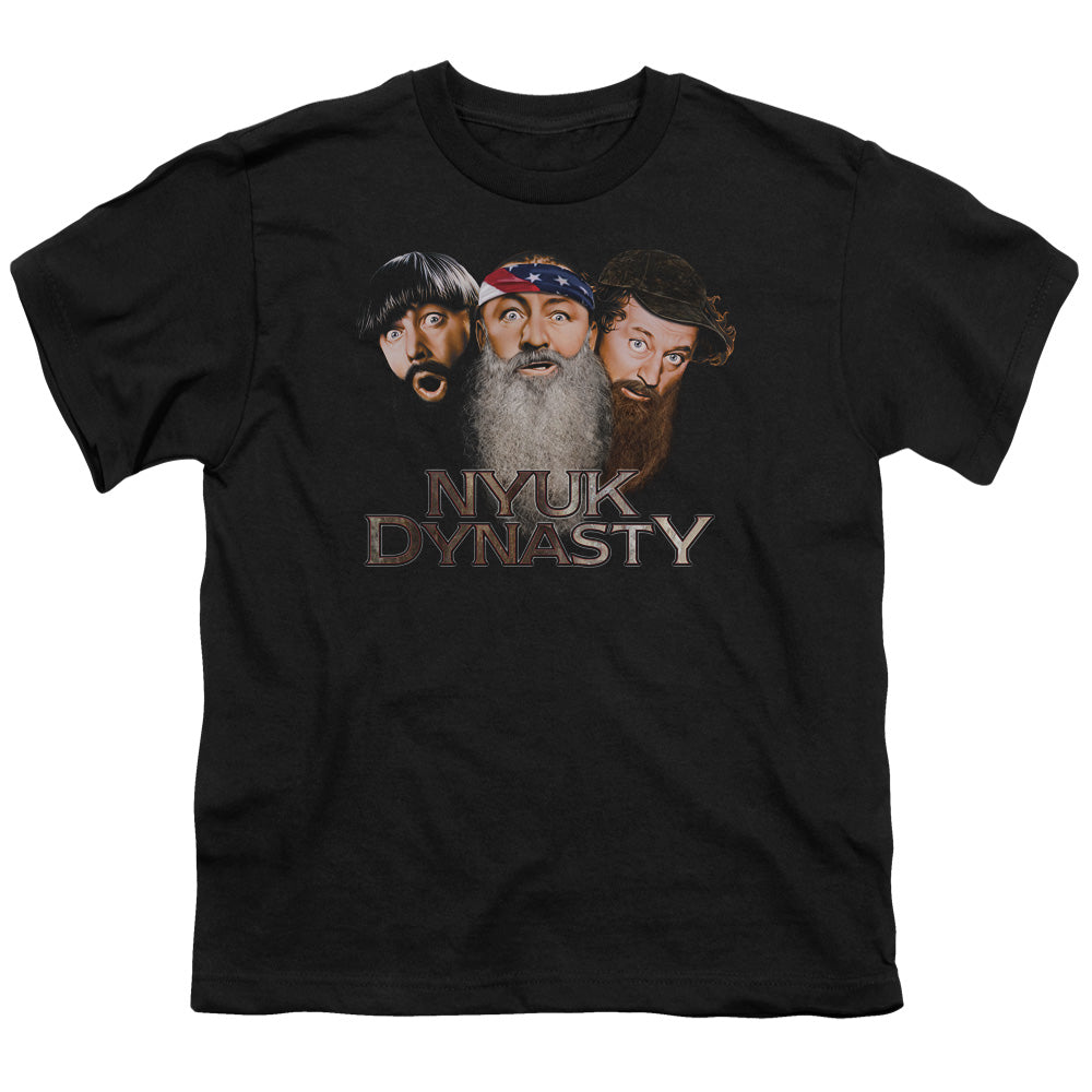 Three Stooges - Nyuk Dynasty 2 - Short Sleeve Youth 18/1 - Black T-shirt