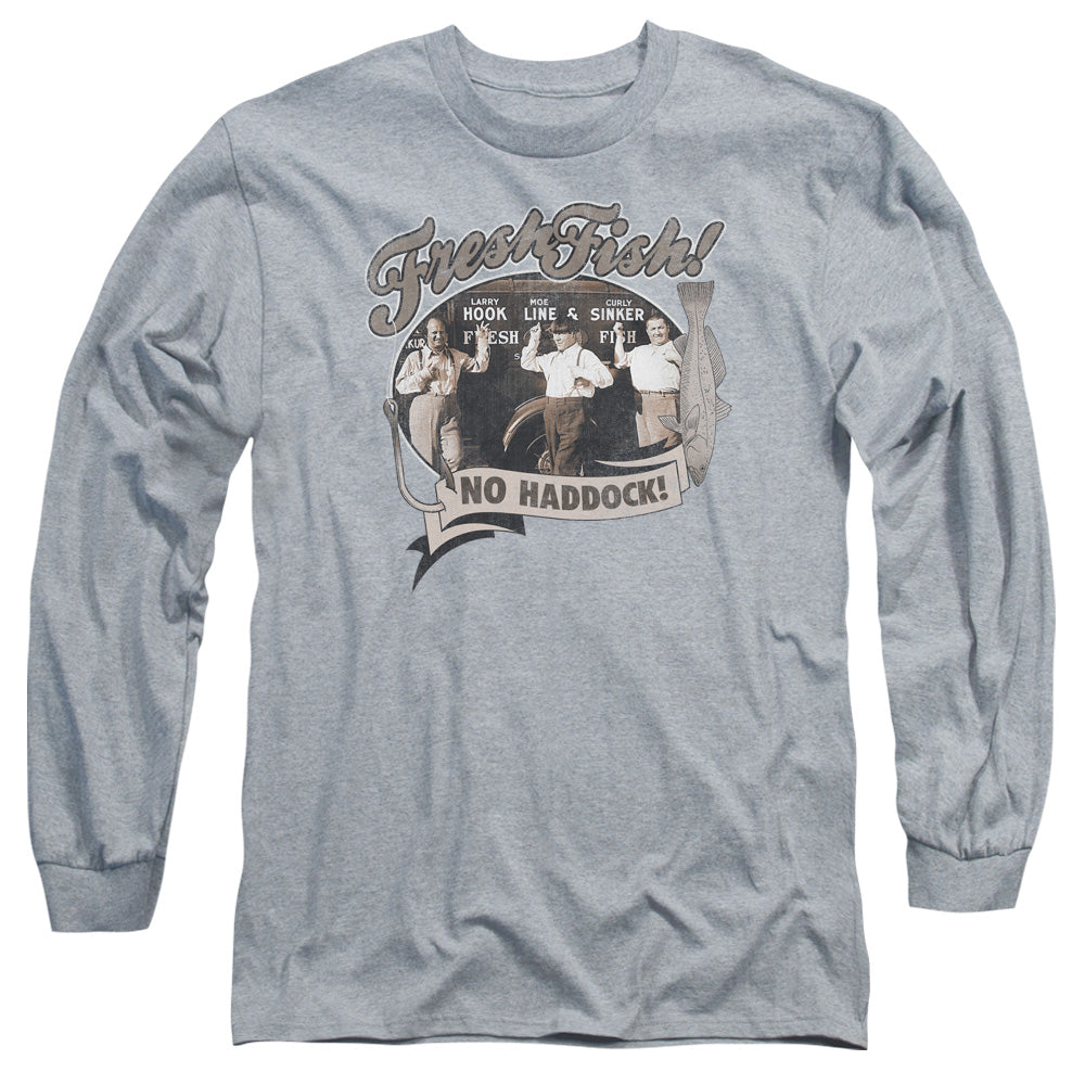 Three Stooges - Fresh Fish - Long Sleeve Adult 18/1 - Athletic Heather T-shirt