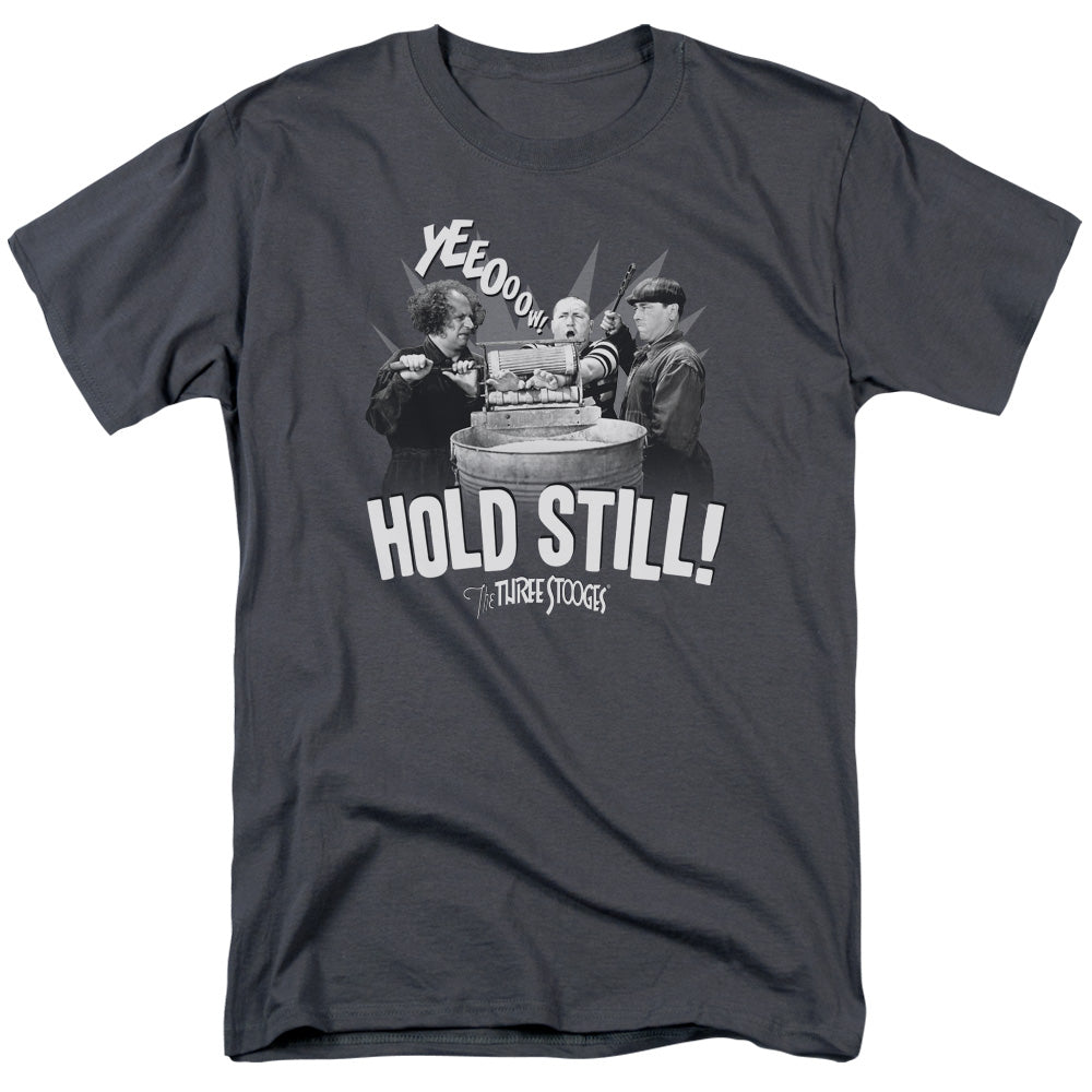 Three Stooges - Hold Still - Short Sleeve Adult 18/1 - Charcoal T-shirt