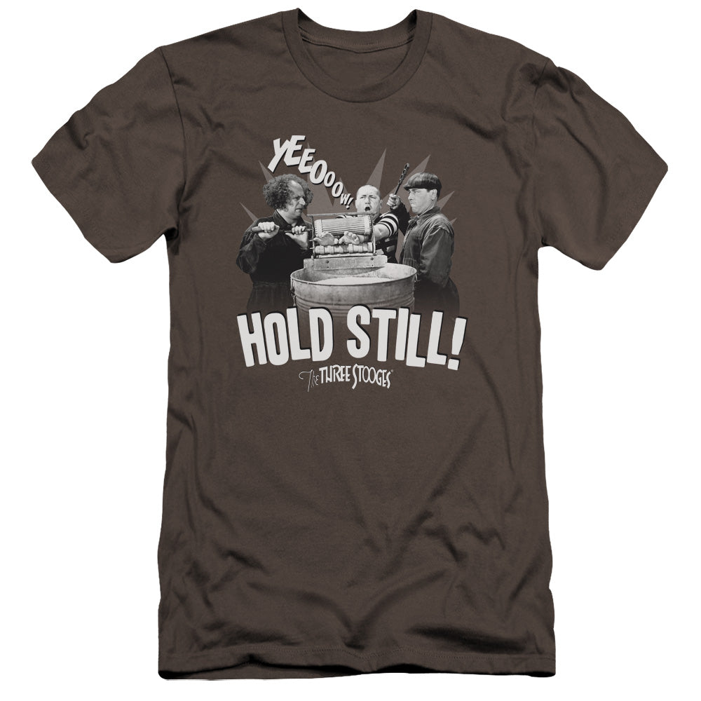 Three Stooges - Hold Still-premuim Canvas Adult Slim Fit 30/1 - Charcoal