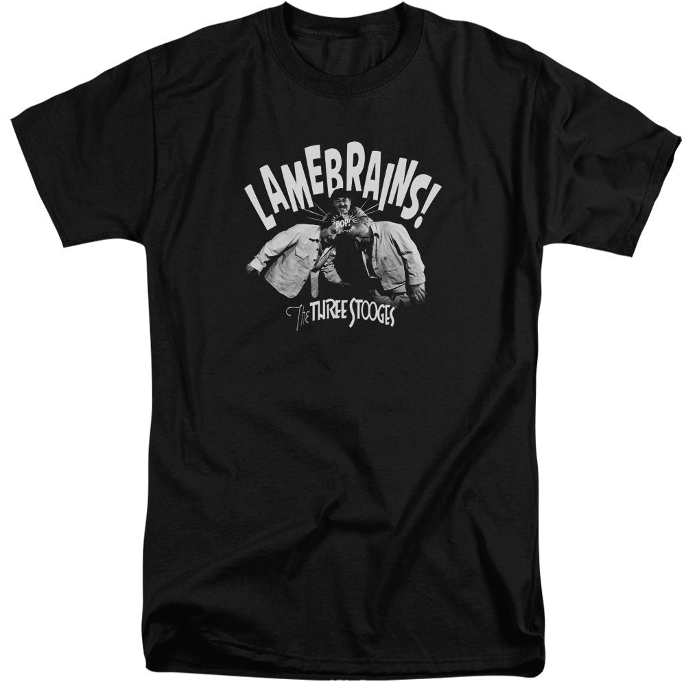 Three Stooges - Lamebrains - Short Sleeve Adult Tall - Black T-shirt