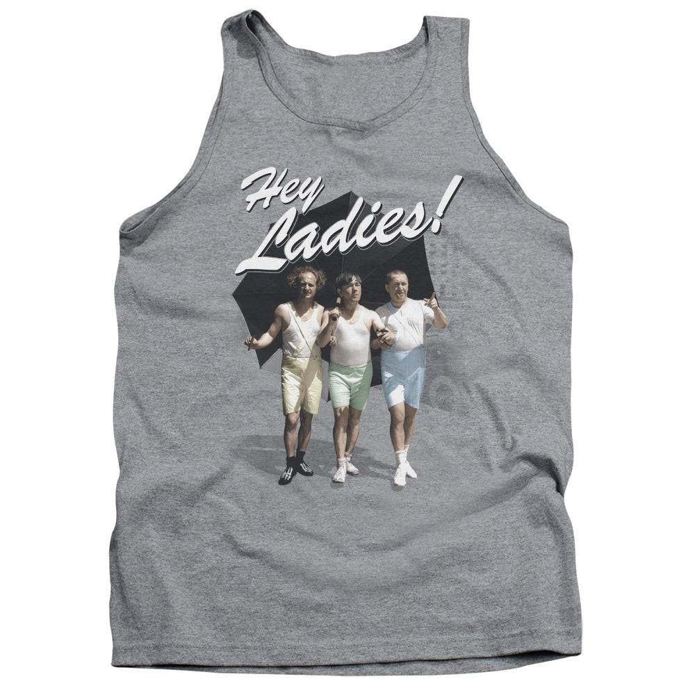 Three Stooges - Hey Ladies - Adult Tank - Athletic Heather