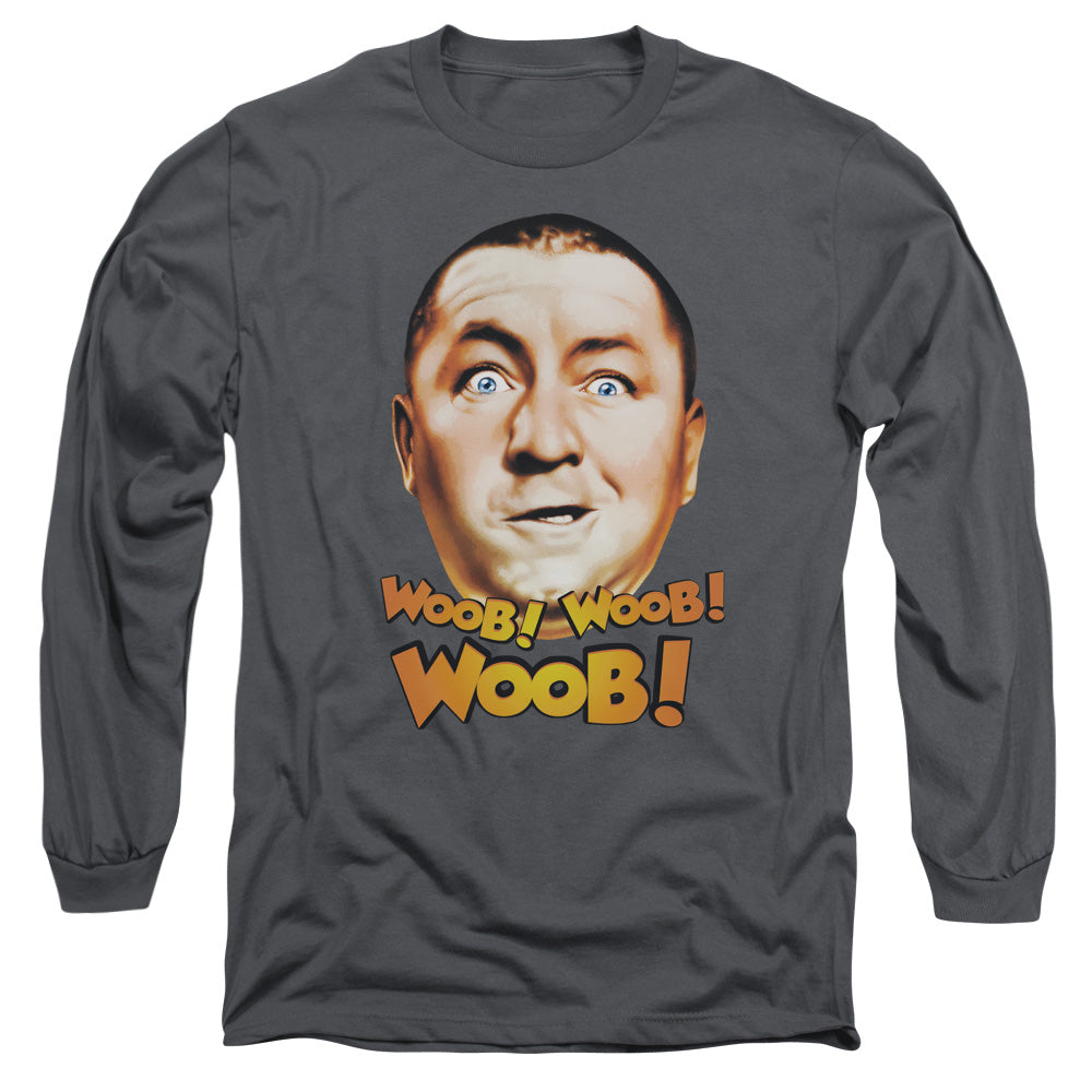 Three Stooges - Woob Woob Woob - Long Sleeve Adult 18/1 - Charcoal T-shirt