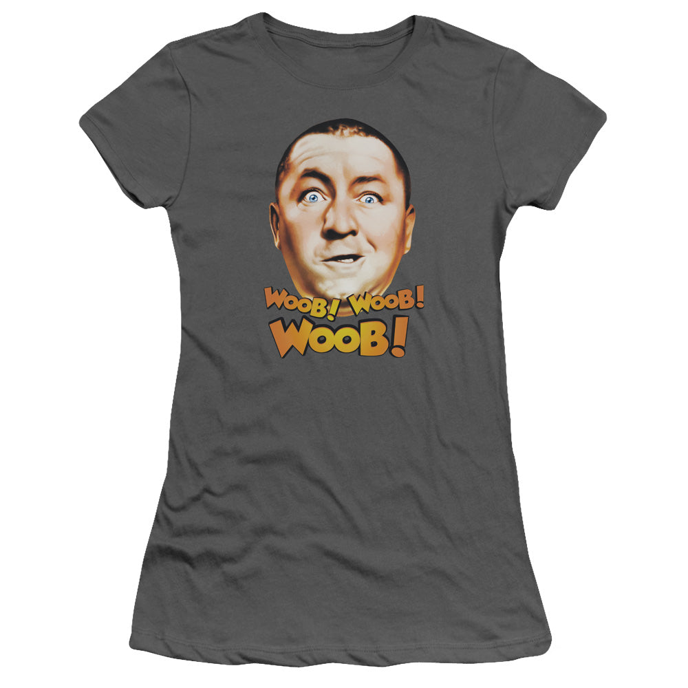 Three Stooges - Woob Woob Woob - Short Sleeve Junior Sheer - Charcoal T-shirt
