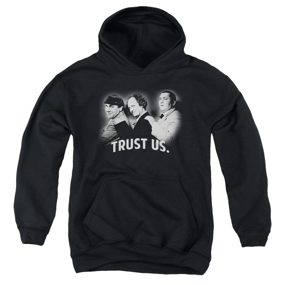 Three Stooges - Turst Us - Youth Pull-over Hoodie - Black