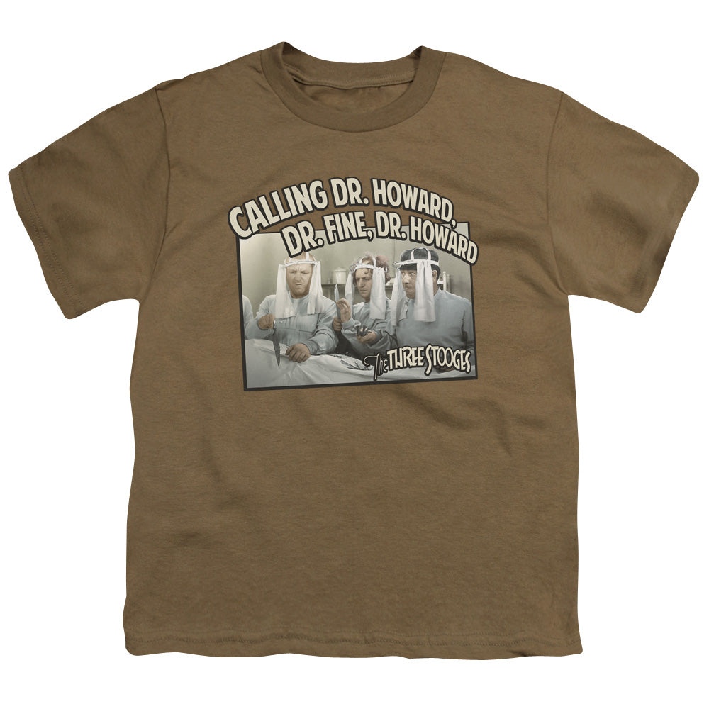 Three Stooges - Doctor - Short Sleeve Youth 18/1 - Safari Green T-shirt