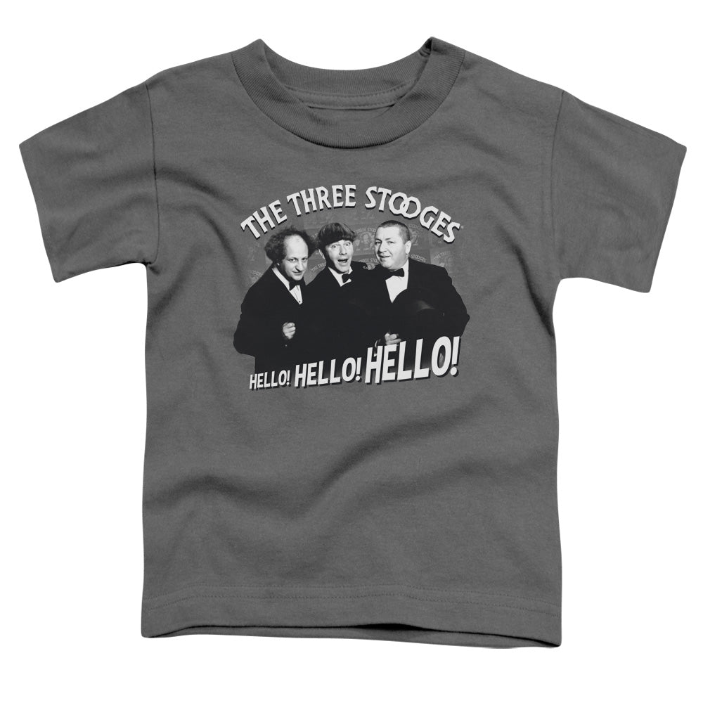 Three Stooges - Hello Again - Short Sleeve Toddler Tee - Charcoal T-shirt