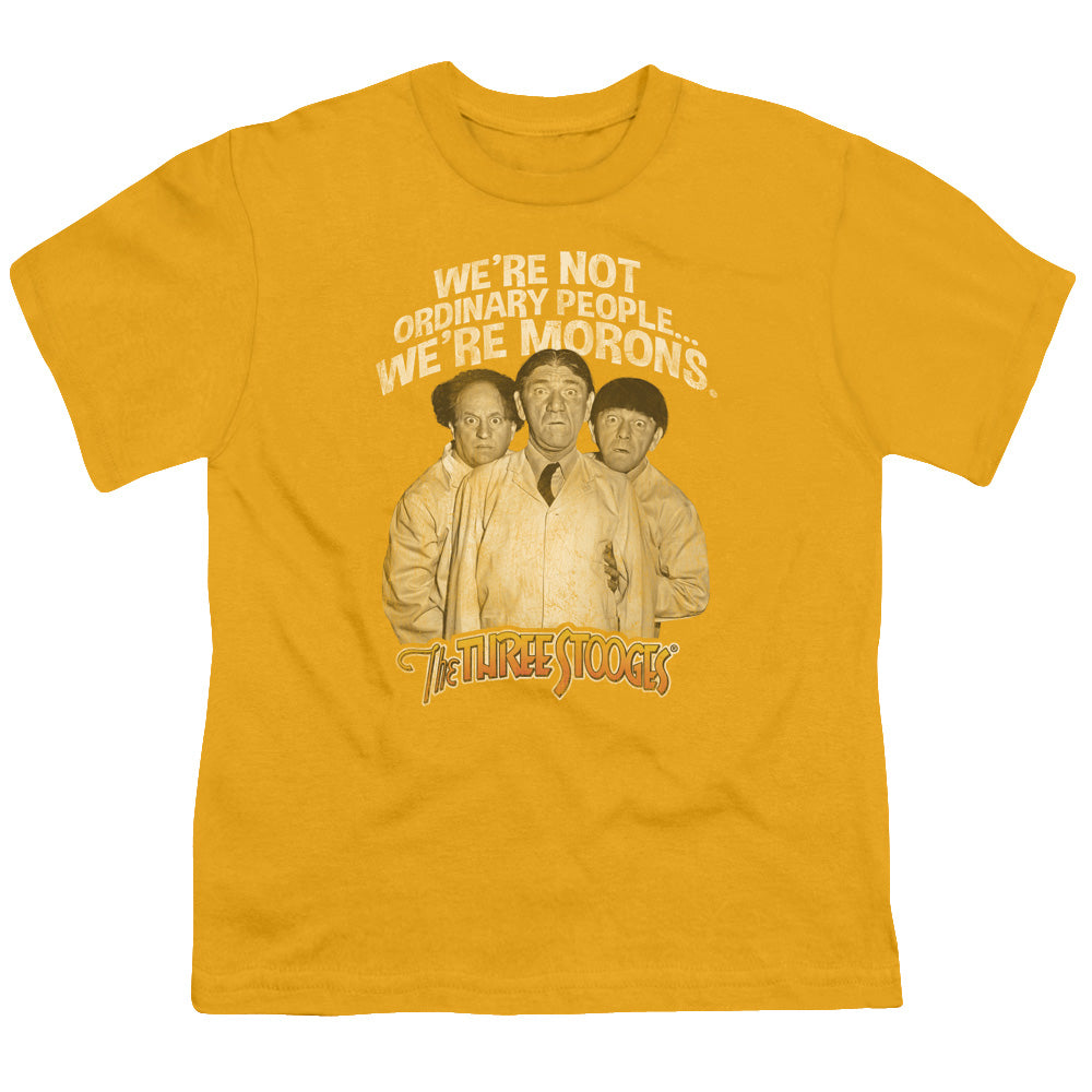 Three Stooges - Morons - Short Sleeve Youth 18/1 - Gold T-shirt