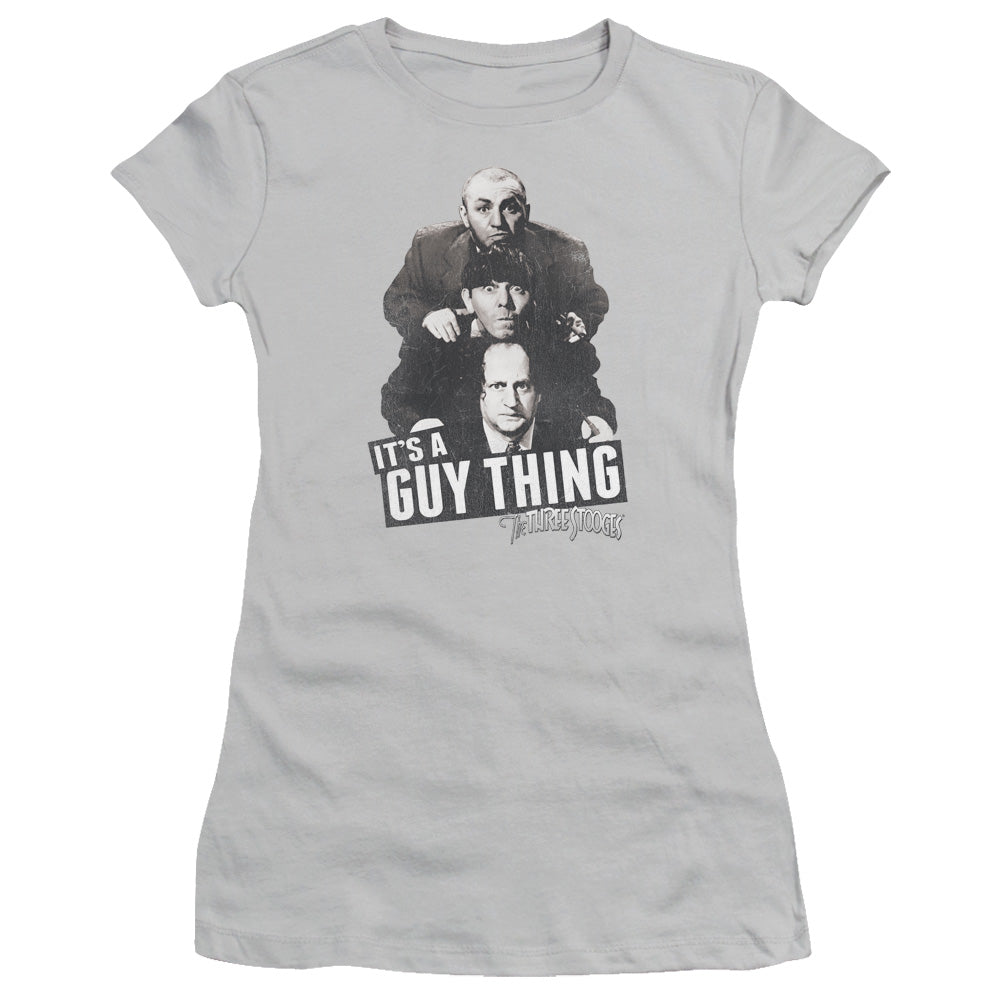 Three Stooges - Guy Thing - Short Sleeve Junior Sheer - Silver T-shirt