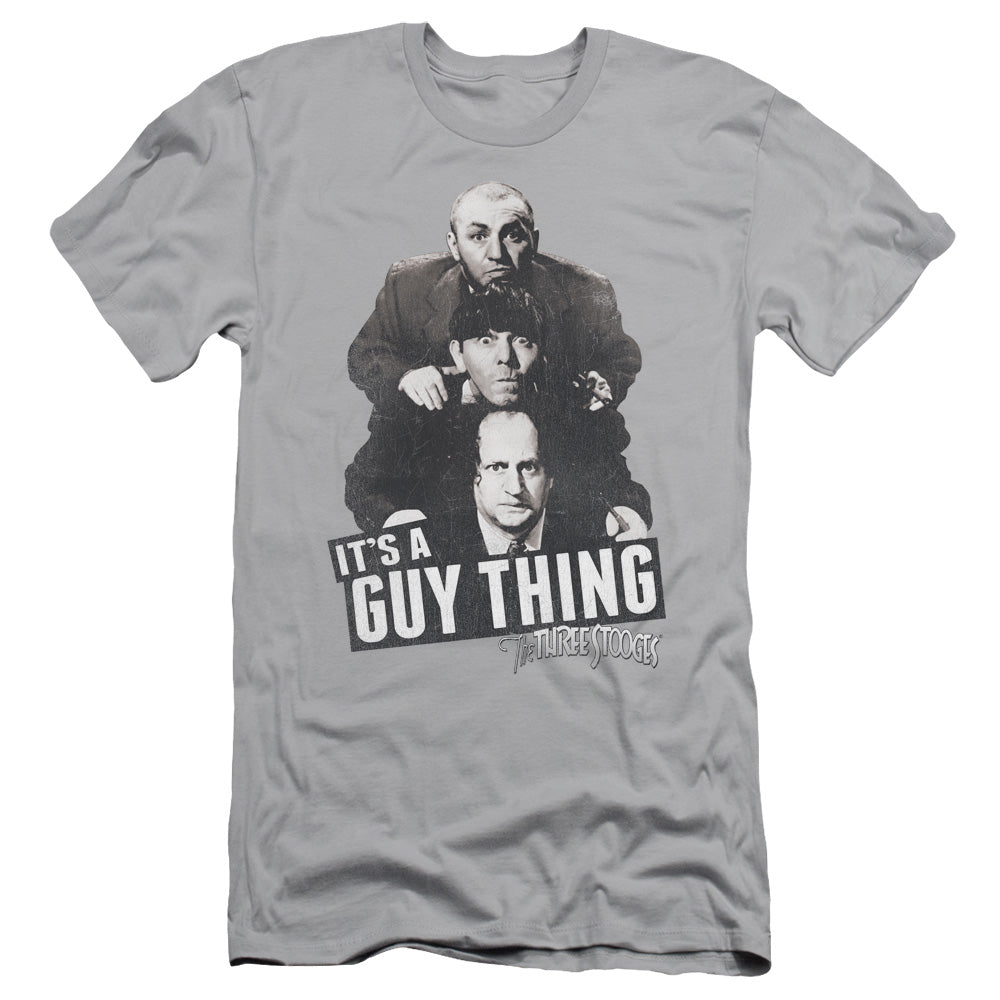 Three Stooges - Guy Thing - Short Sleeve Adult 30/1 - Silver T-shirt