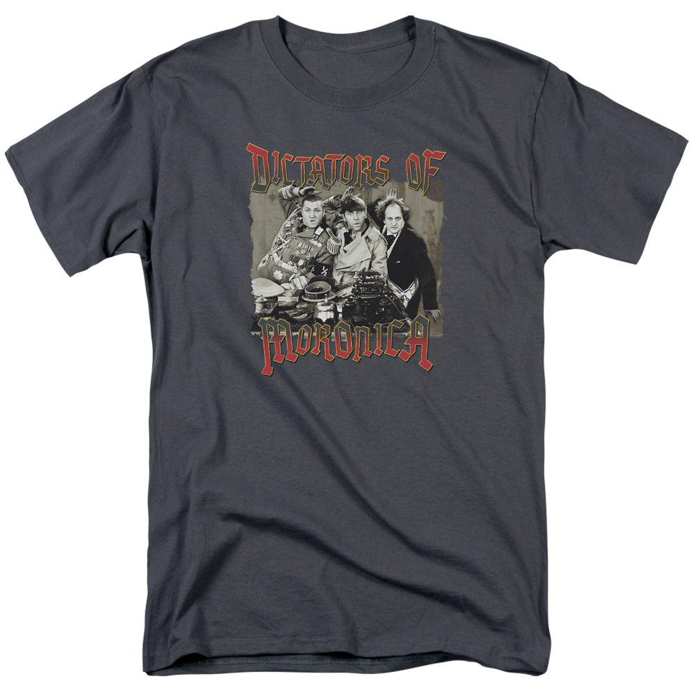 Three Stooges - Moronica - Short Sleeve Adult 18/1 - Charcoal T-shirt