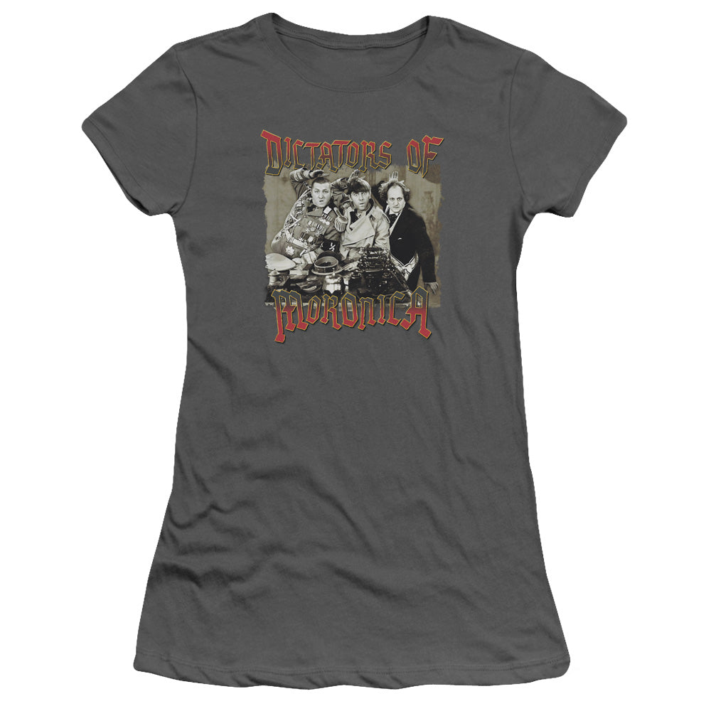 Three Stooges - Moronica - Short Sleeve Junior Sheer - Charcoal T-shirt