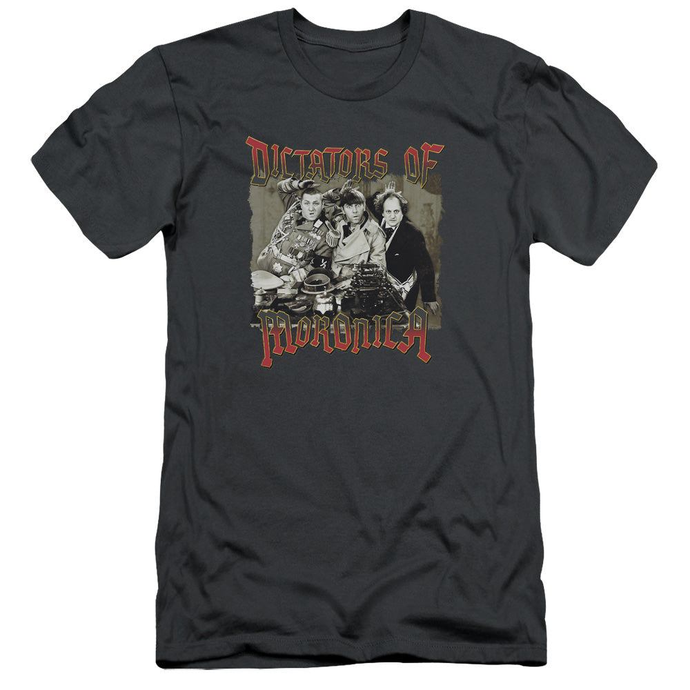 Three Stooges - Moronica - Short Sleeve Adult 30/1 - Charcoal T-shirt