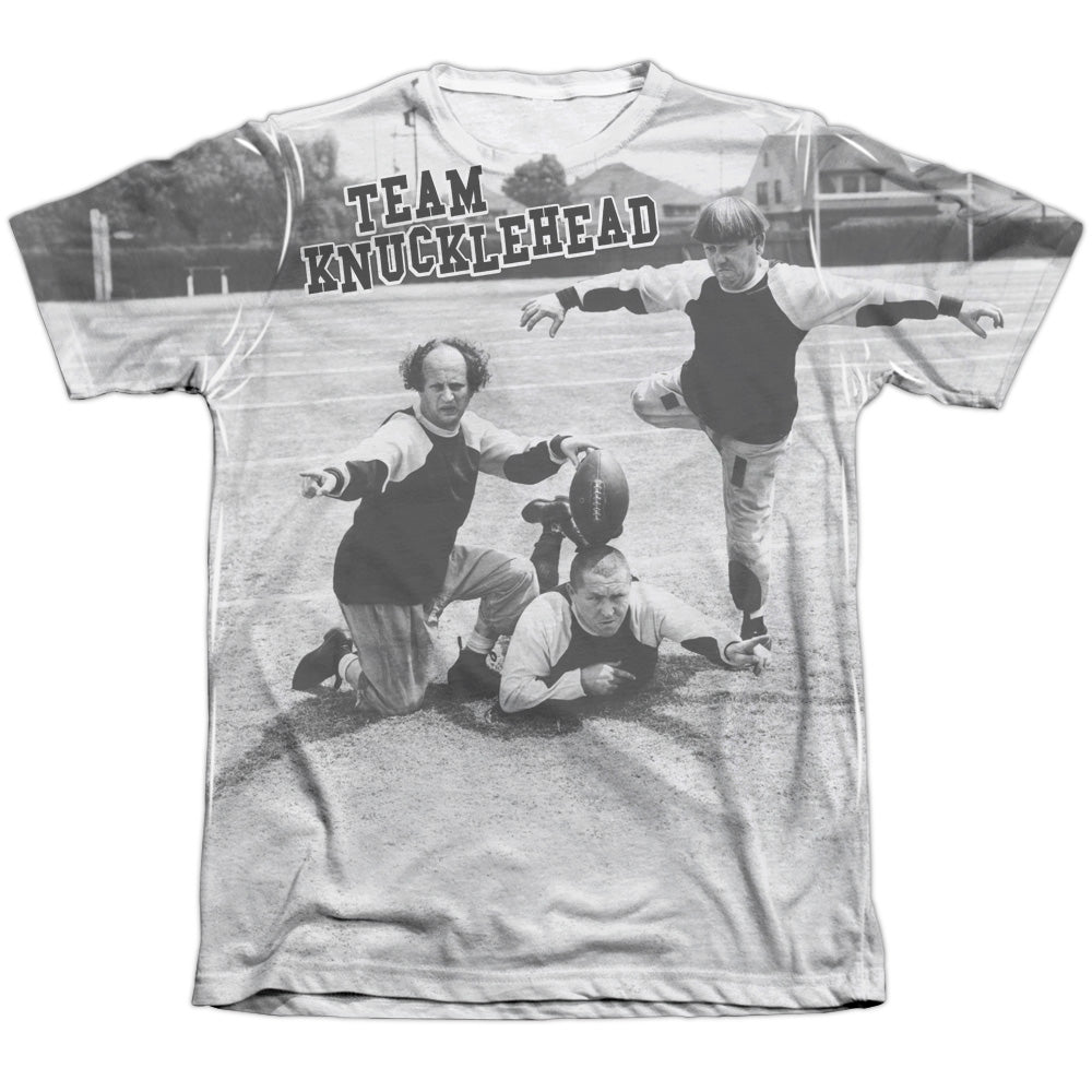 Three Stooges - Team Knucklehead - Adult Poly/cotton Short Sleeve Tee - White T-shirt