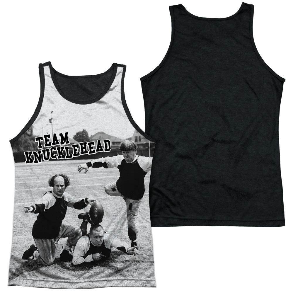 Three Stooges - Team Knucklehead - Adult Poly Tank Top Black Back - White