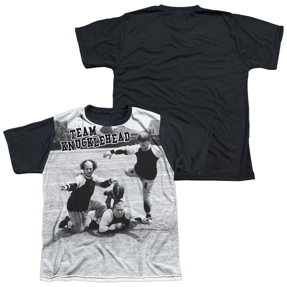 Three Stooges - Team Knucklehead - Short Sleeve Youth White Front Black Back - White T-shirt