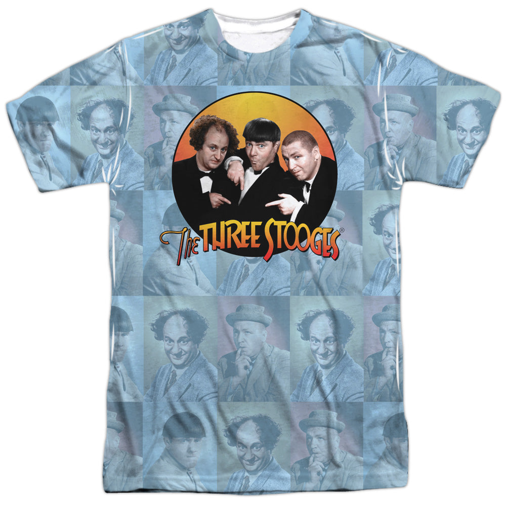 Three Stooges - Portraits - Short Sleeve Adult Poly Crew - White T-shirt