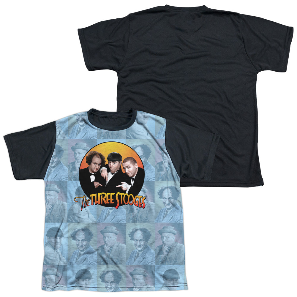 Three Stooges - Portraits - Short Sleeve Youth White Front Black Back - White T-shirt