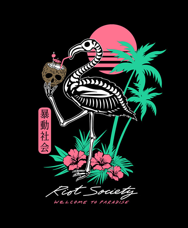 Riot Society Welcome to Paradise Flamingo T-Shirt