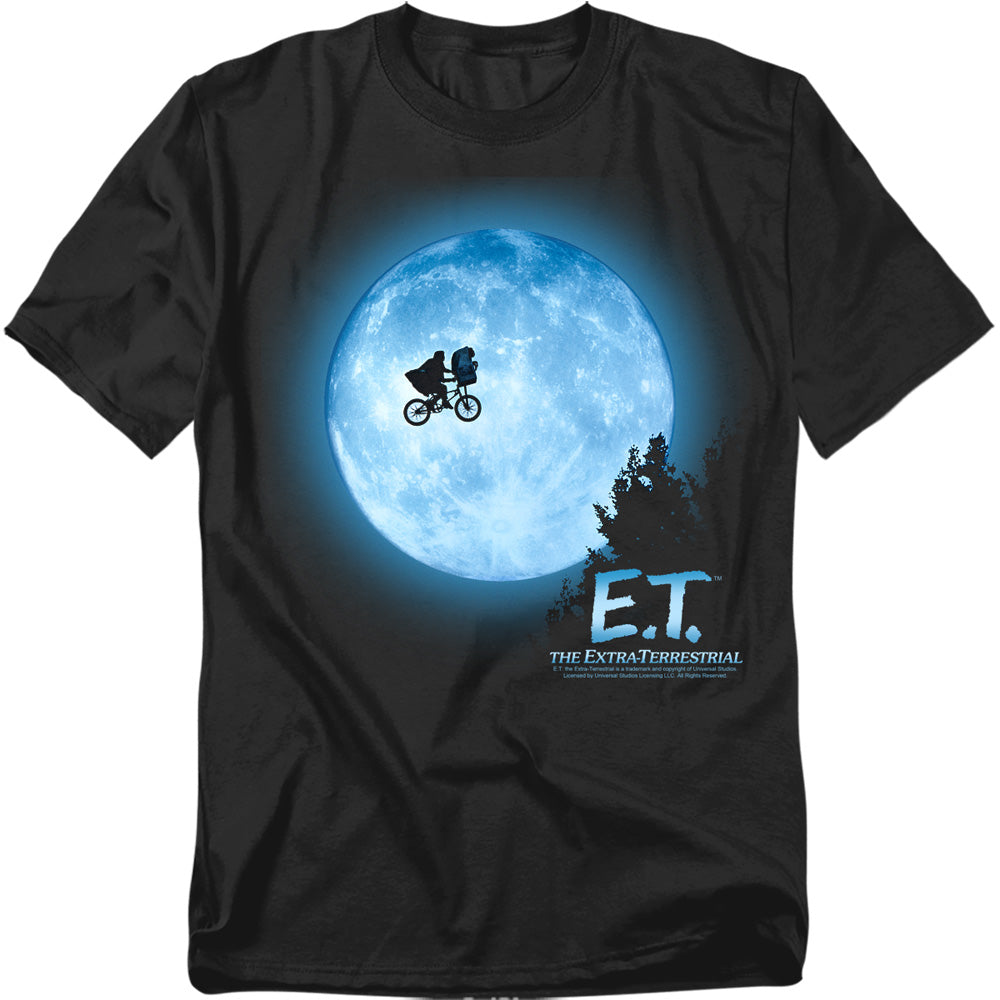 Et - Moon Scene - Short Sleeve Adult 18/1 - Black T-shirt