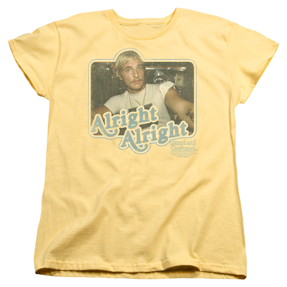 Dazed And Confused - Alright Alright - Short Sleeve Womens Tee - Banana - Sm - Banana T-shirt