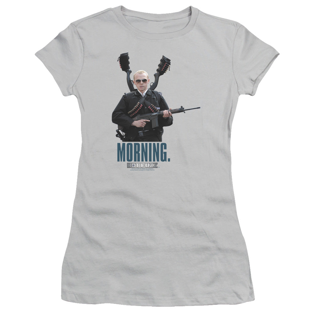 Hot Fuzz - Morning - Short Sleeve Junior Sheer - Silver T-shirt