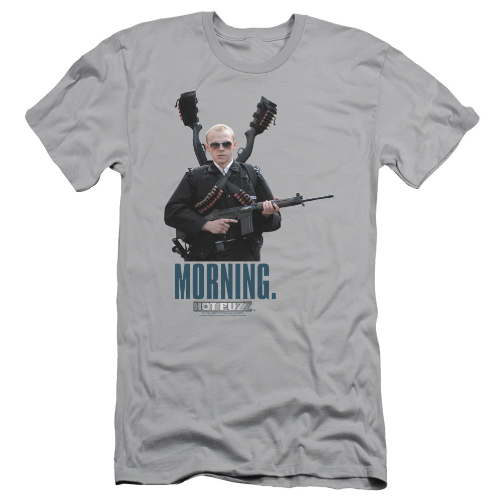 Hot Fuzz - Morning - Short Sleeve Adult 30/1 - Silver T-shirt