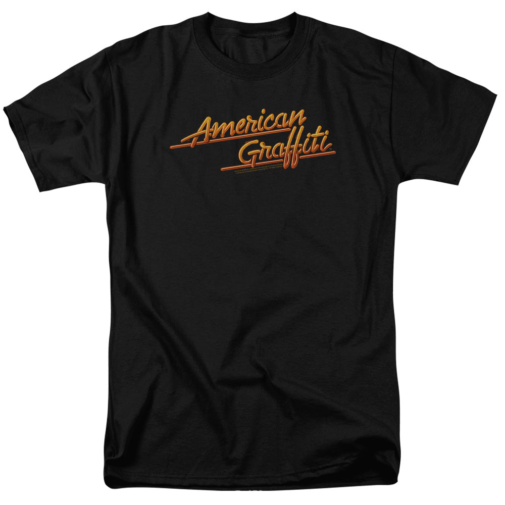 American Graffiti - Neon Logo - Short Sleeve Adult 18/1 - Black T-shirt